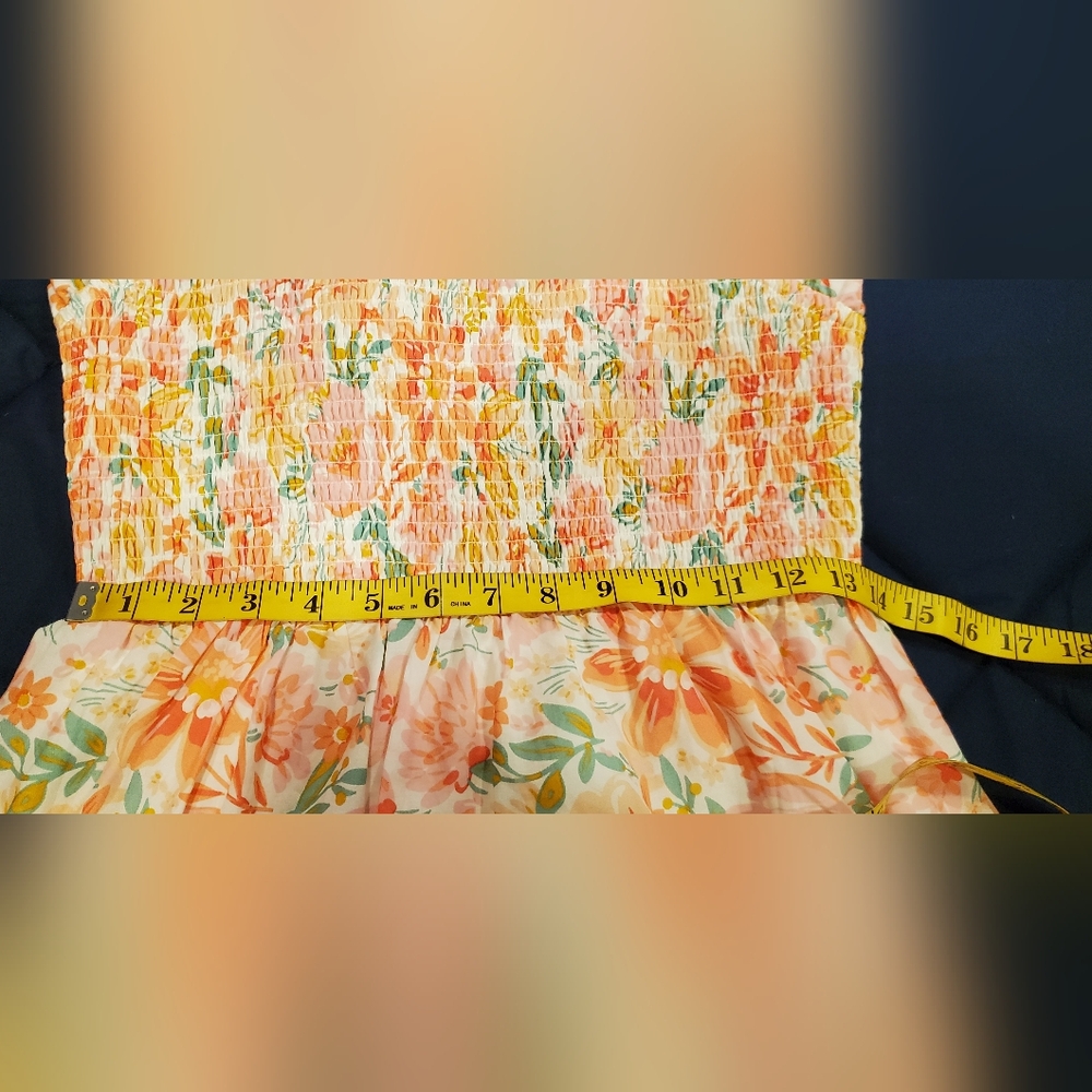 Haute Hippie Orange/Pink  and Cream  Floral Maxi Dress, Size 6. - Picture 12 of 16